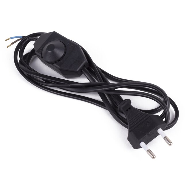 Benson Stroomsnoer met vloerdimmer - zwart - 2 meter - led geschikt - stijlvol design