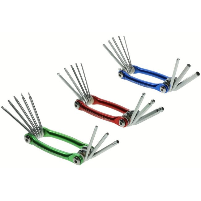 Hofftech Vouwbare inbus- en Torxsleutelset - 3-delig - Kleurgecodeerd - Chroom-vanadiumstaal