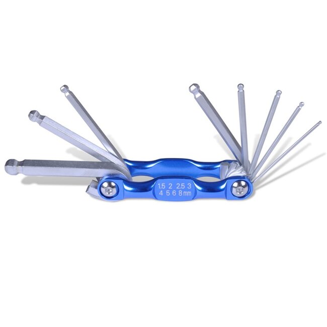 Hofftech Vouwbare inbus- en Torxsleutelset - 3-delig - Kleurgecodeerd - Chroom-vanadiumstaal