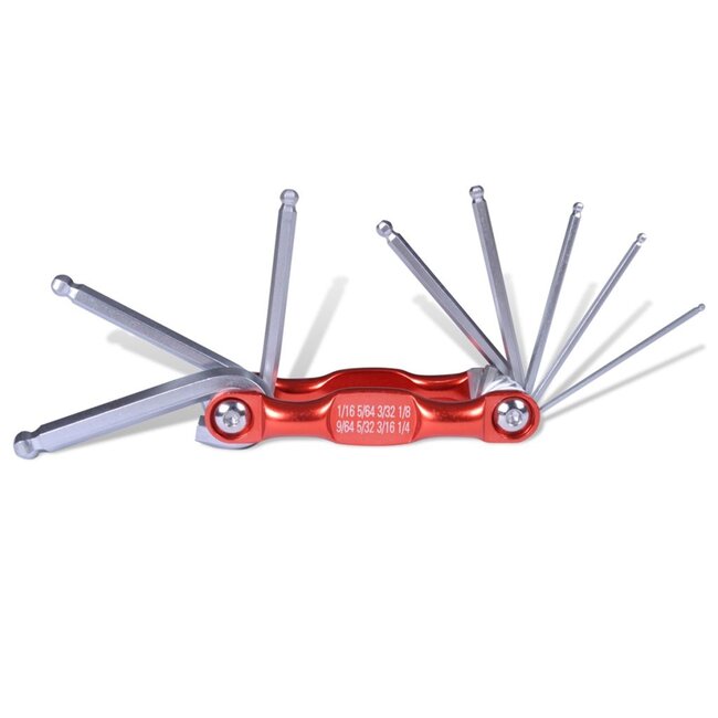 Hofftech Vouwbare inbus- en Torxsleutelset - 3-delig - Kleurgecodeerd - Chroom-vanadiumstaal