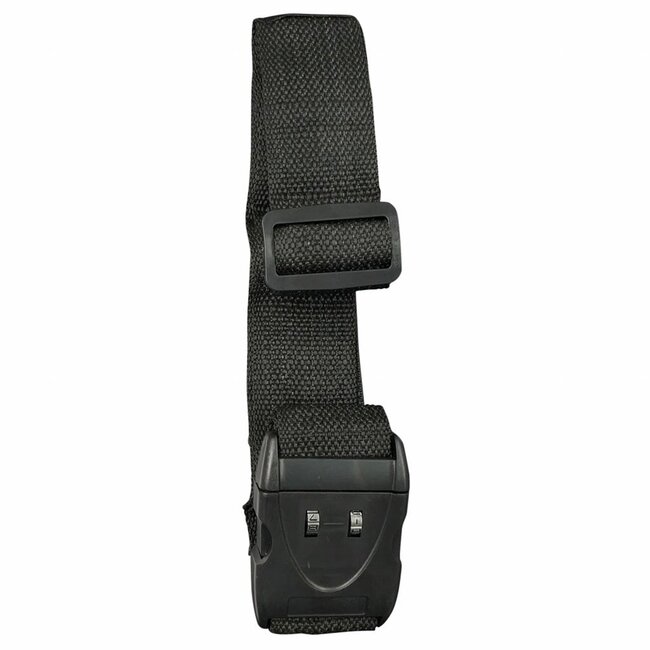 Benson Kofferspanband met cijferslot - 5 cm breed - 183 cm lang - zwart - nylon materiaal