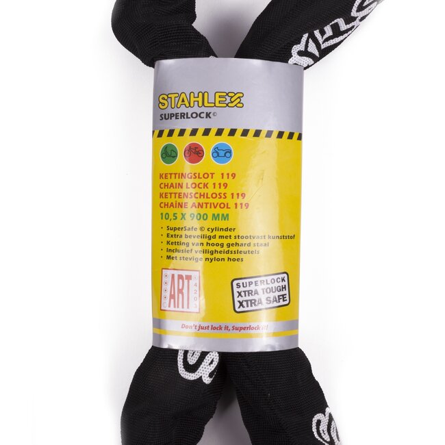 Stahlex Kettingslot - Zwart - 10.5 x 900 mm - Anti-kras hoes - Hoogste veiligheid