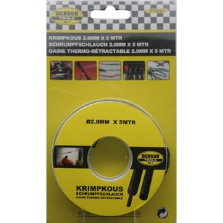 Benson Kabelbescherming - Krimpkous - 2 mm x 5 meter - Zwart - Krimpverhouding 3:1 Benson Kabelbescherming - Krimpkous - 2 mm x 5 meter - Zwart - Krimpverhouding 3:1