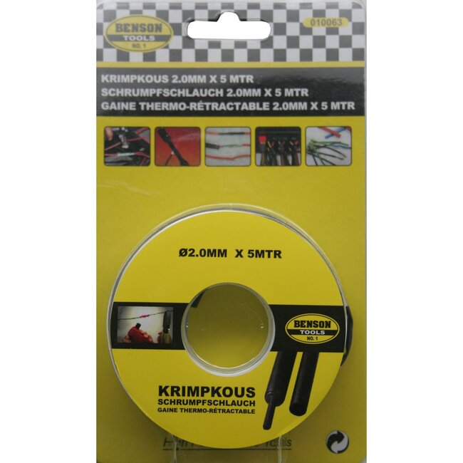 Benson Krimpkous - 2 mm x 5 meter - Zwart