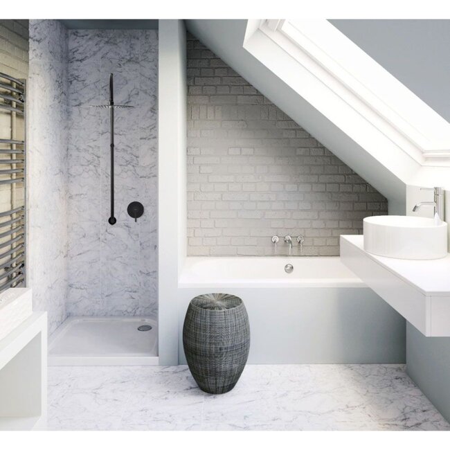 REA Inbouw regendouche - mat zwart - 25 cm - minimalistisch design