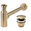 REA Compacte sifon en clickwaste - mat goud - kindvriendelijk design