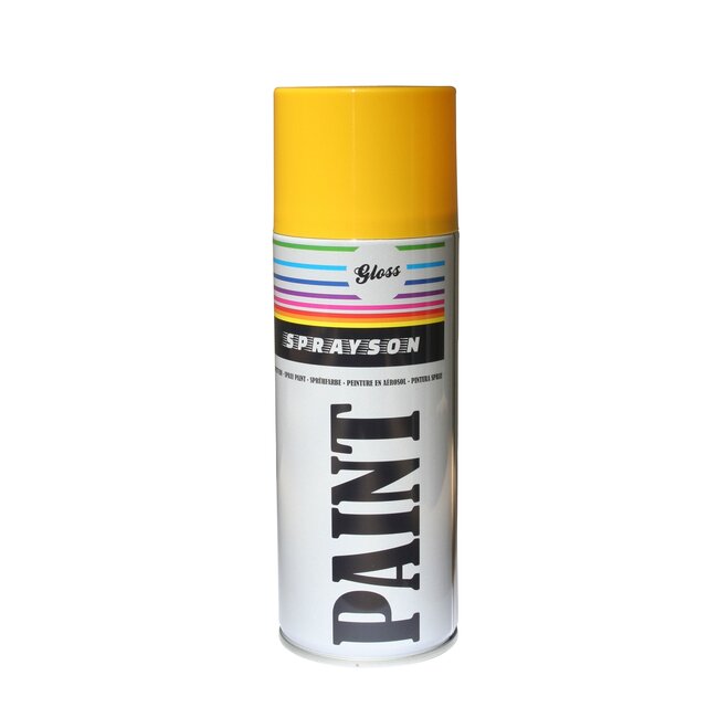 Sprayson Hoogglans gele spuitlak - 400 ml - 12 stuks - veelzijdig gebruik