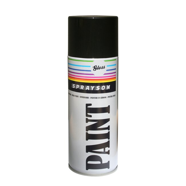 Sprayson Hoogglans zwarte spuitlak - 400 ml - veelzijdig gebruik
