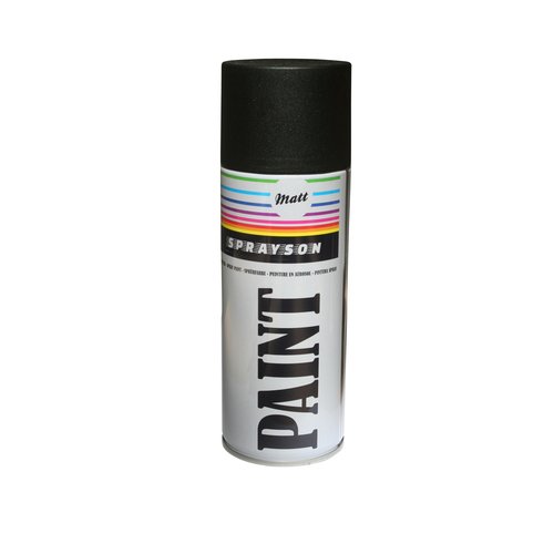 Sprayson Verf Spuitbus - Spuitlak - Ral9005 Mat Zwart - 400 ml Sprayson Verf Spuitbus - Spuitlak - Ral9005 Mat Zwart - 400 ml