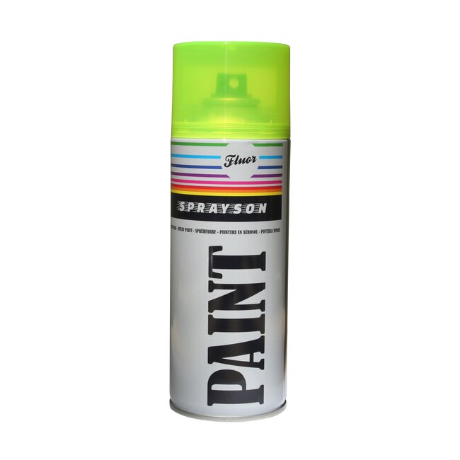 Sprayson Fluor Gele Spuitlak - 400 ml - Bundel van 12 stuks - Veelzijdig Gebruik