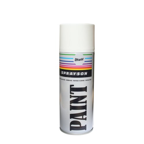 Sprayson Verf Spuitbus - Spuitlak - Ral9010 Mat Wit - 400 ml Sprayson Verf Spuitbus - Spuitlak - Ral9010 Mat Wit - 400 ml