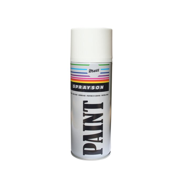 Sprayson Matte witte verf spuitbus - 400 ml - duurzame hechting - geschikt voor diverse ondergronden