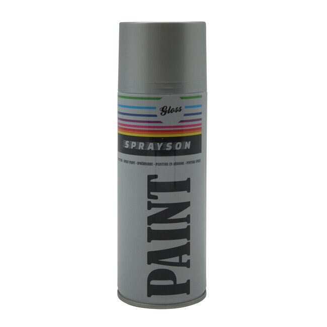Sprayson Zilveren spuitlak - 400 ml - 12 stuks - veelzijdige toepassing - snelle afwerking