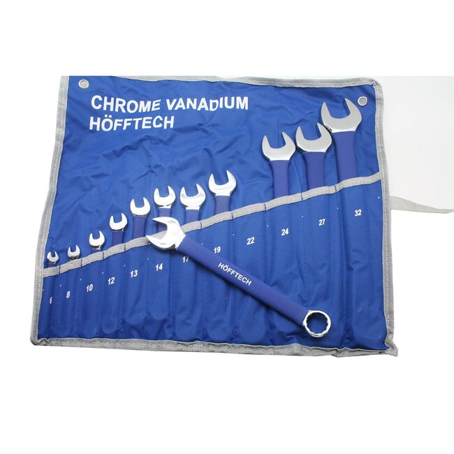 Hofftech Metrische ring-steeksleutel set - 12-delig - 6-32 mm - blauw gripcoating