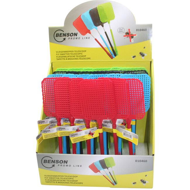 Benson Uitschuifbare vliegenmepper - telescopisch - 25 tot 47,5 cm - comfortabel - compact