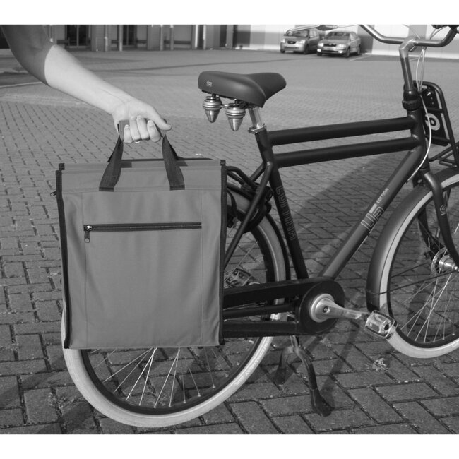 Lastpak Fiets pakaftas met regenhoes - 20 liter - zwart - extra opbergvak - reflectiebanden