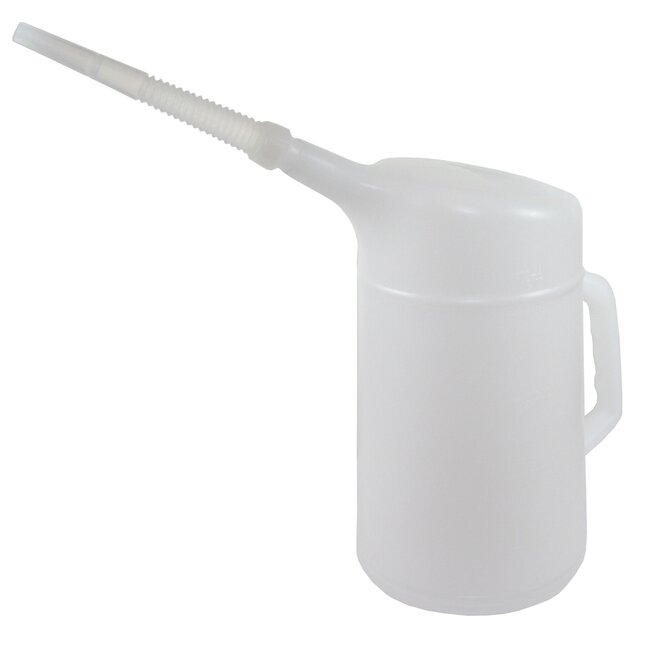 Benson Handige vloeistofkan - 4 liter - met schenktuit - wit kunststof