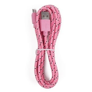 Benson Micro USB nylon oplaadkabel - 2 meter - extra stevig - flexibel