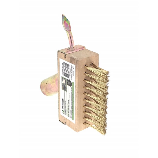 Benson Voegenstaalborstel met schraper - 3 rijen - messing - 141 x 73 x 122 mm