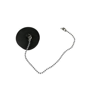 Benson Gootsteendop met ketting - middelgroot - rubber en RVS - 25 cm ketting