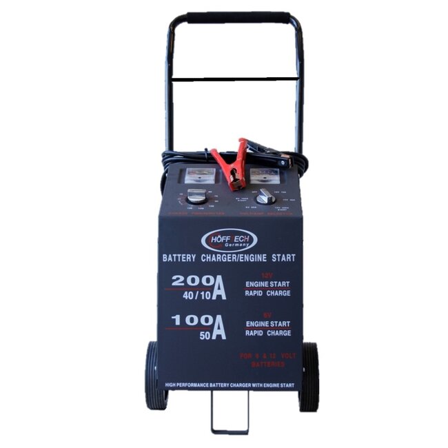 Hofftech Acculader met jumpstarter - 200A - verrijdbaar - met timer en meters