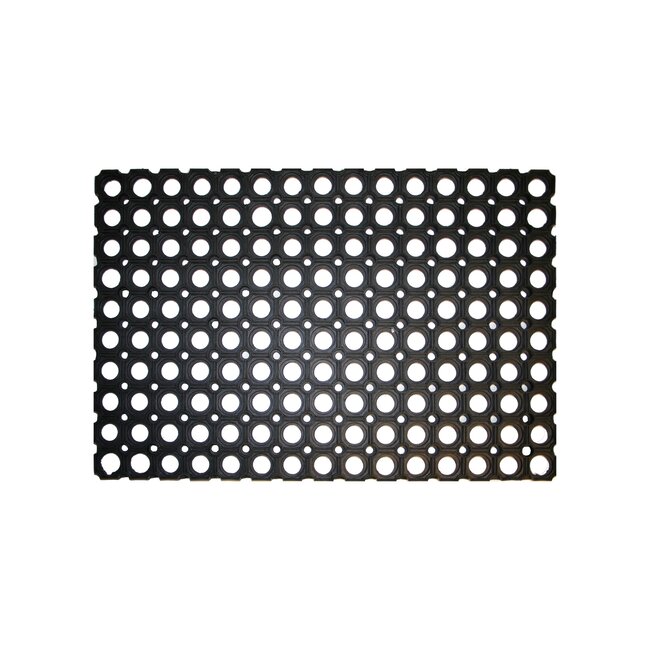 Intrada Nederland Robuuste rubberen deurmat - groot oppervlak - 60 x 80 cm - zwart