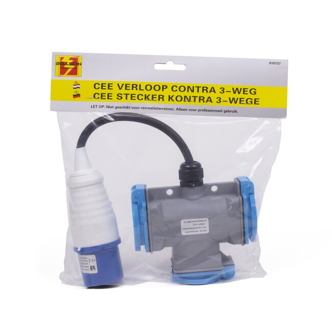 Benson 3-weg stekkerdoos - 230V - CEE aansluiting - vuil- en stofbestendig - ideaal voor kamperen
