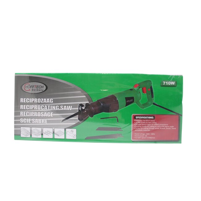Hofftech Reciprozaag - 710W - 2 zaagposities - 115 mm zaagdiepte - Inclusief extra zagen