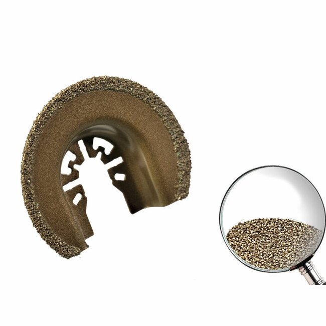 Hofftech Halfrond gebogen zaagblad - carbide - 65 mm - voor tegelvoegen en gips