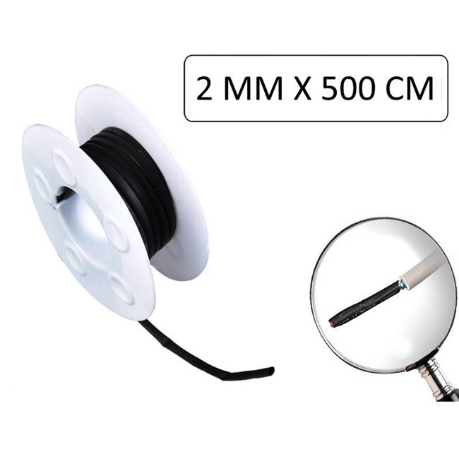 Benson Kabelbescherming - Krimpkous - 2 mm x 5 meter - Zwart - Krimpverhouding 3:1