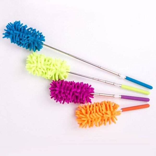 Benson Mini stoffer - microvezel plumeau - uitschuifbare telescoopsteel 80 cm - beweegbaar uiteinde