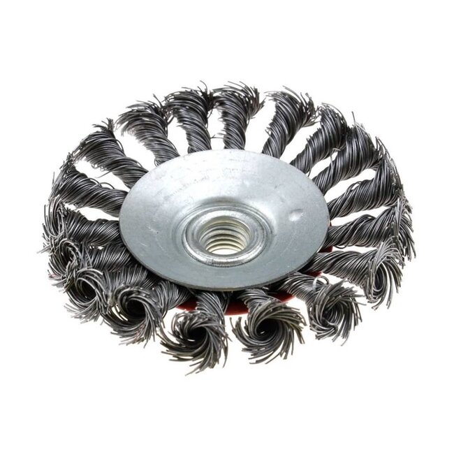 Benson Staalborstel 100 mm met getordeerd draad en 6 mm as voor metaal, hout, steen en lasnaden