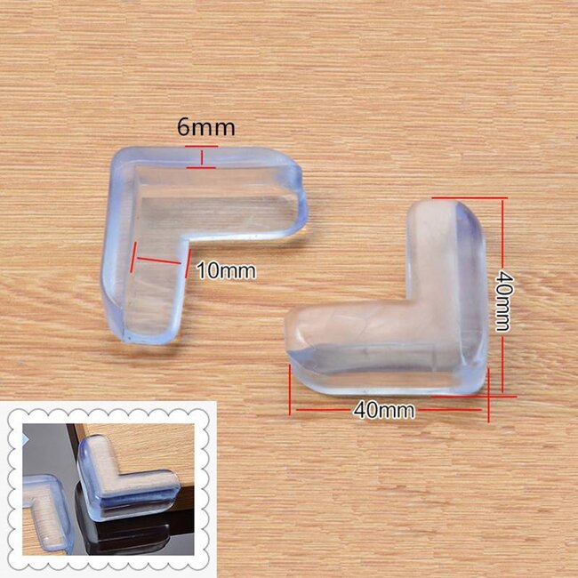 Benson Transparante hoekbeschermers - 90 graden - 4 stuks - kinderveiligheid - PVC en acryl
