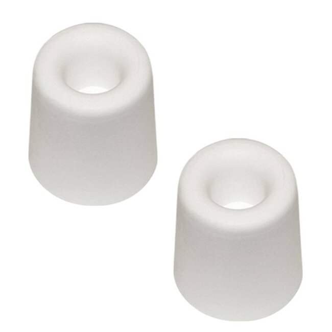 Benson Ronde deurstopper - wandmontage - rubber - 30 mm hoog - Ø 40 mm - wit - 2 stuks