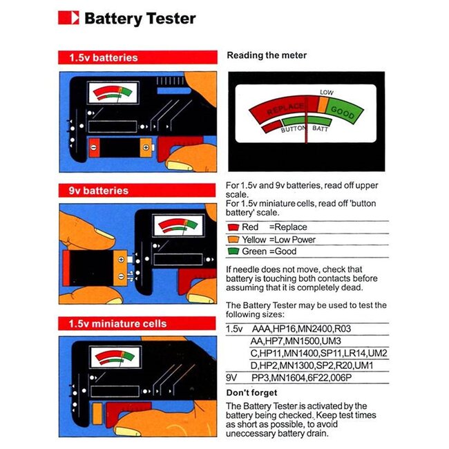 Benson Universele batterij-, lamp- en zekeringtester - compact en draagbaar