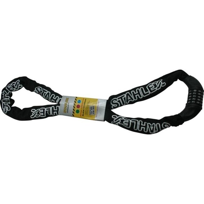 Stahlex Ketting cijferslot - 7 mm schakels - 140 cm - zwart - 4-cijferige code