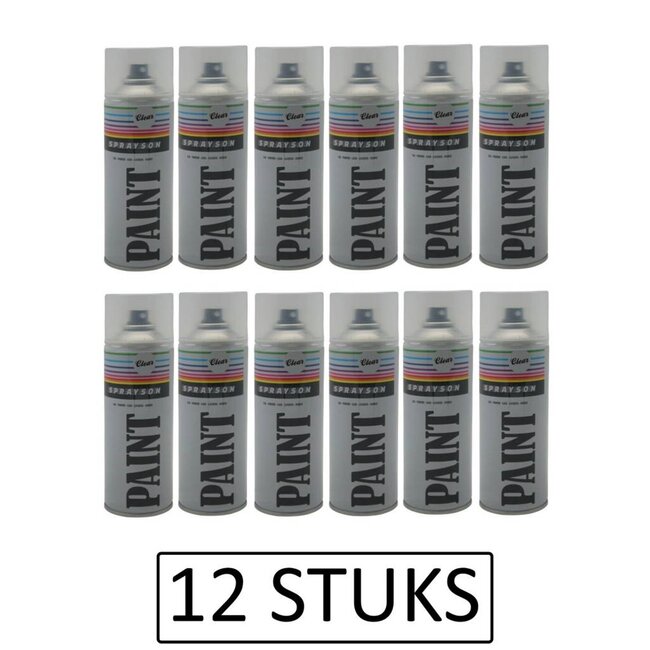Sprayson Spuitlak - Blanke lak - Beschermend - 400 ml - 12 stuks