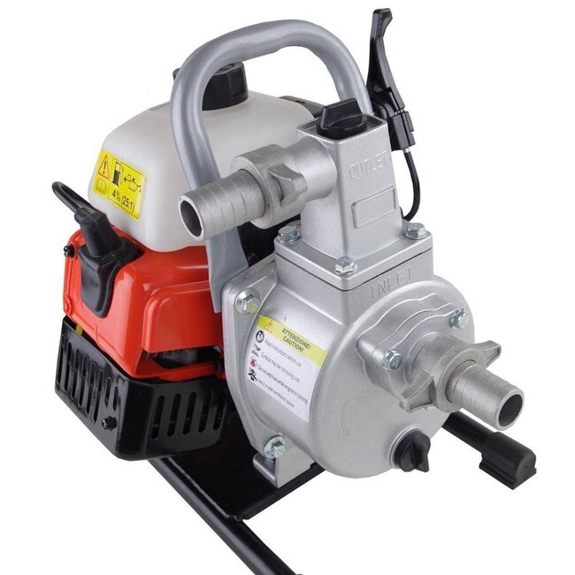 Hofftech Krachtige waterpomp - 2-takt motor - 1.5 kW - compact en lichtgewicht - corrosiebestendig - ideaal voor tuin en zwembad