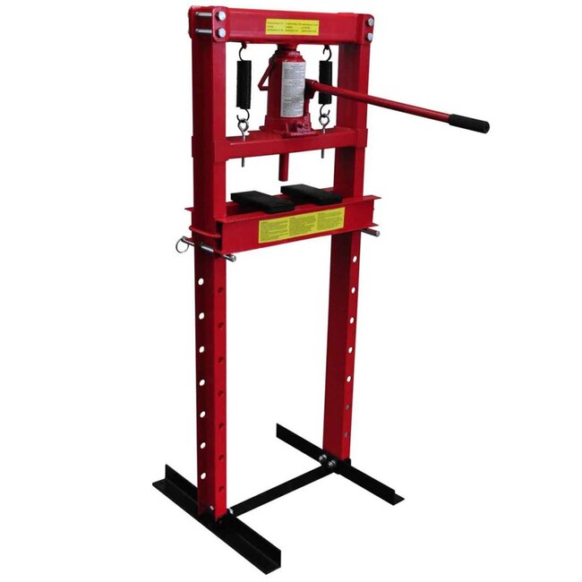 Benson Hydraulische garagepers - 12 ton - verstelbaar werkvlak - massieve constructie - rood