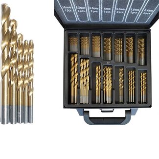 Hofftech 101-delige borenset - titanium coating - geschikt voor metaal, kunststof en hout - inclusief opbergcassette