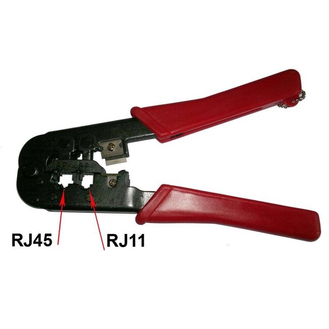 Benson Modulaire tangset - 25-delig - Inclusief RJ12 en RJ45 stekkers - Blauw of rood