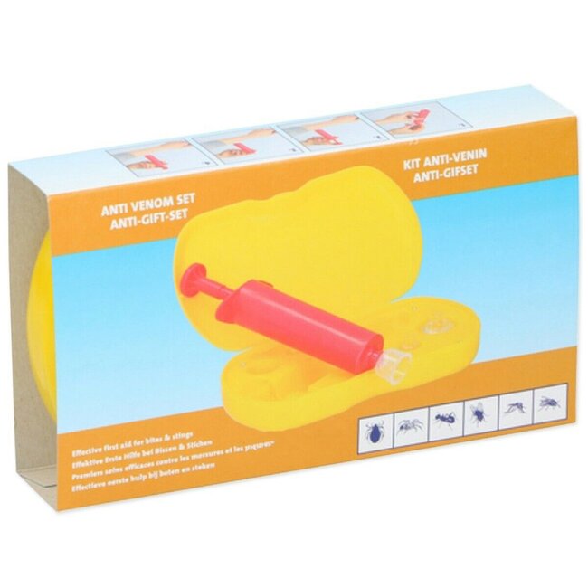 Lifetime Antigifspuit set - Beten & steken - Vacuümpomp - 6-delig - Rood/geel