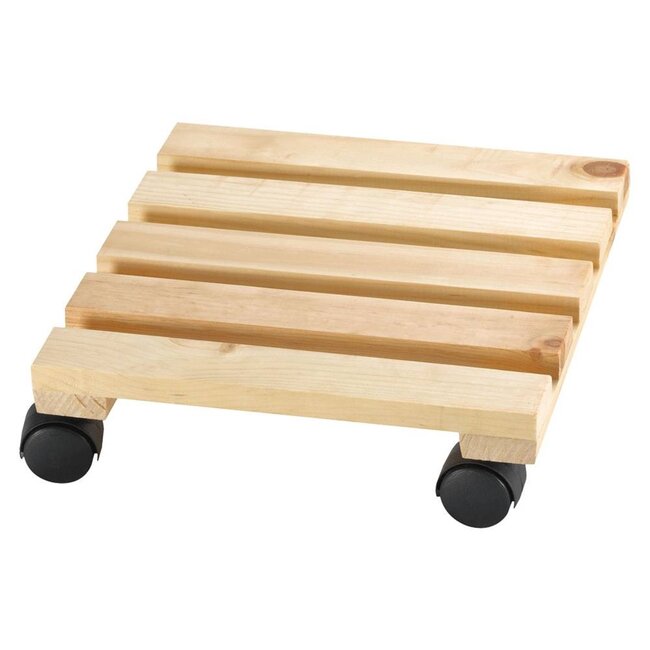 Benson Houten planten trolley - 30 x 30 cm - belastbaar tot 50 kg - licht gebeitst