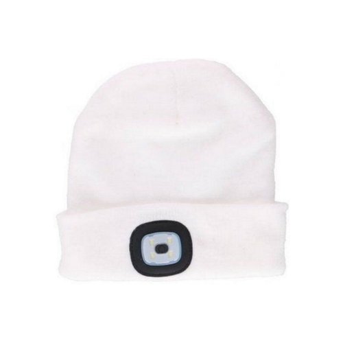 Benson Warme Muts met LED Verlichting - Wit - Hip en Veilig Benson Warme Muts met LED Verlichting - Wit - Hip en Veilig