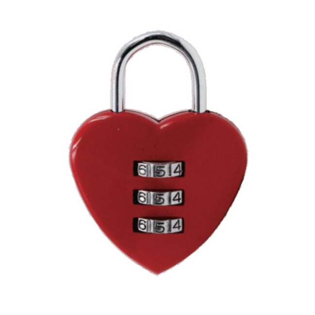 Stahlex Hartvormige cijferhangsloten - set van 10 - rood - 38 mm - romantisch en veilig