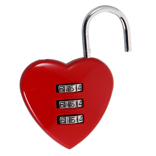 Stahlex Hartvormige cijferhangsloten - set van 10 - rood - 38 mm - romantisch en veilig