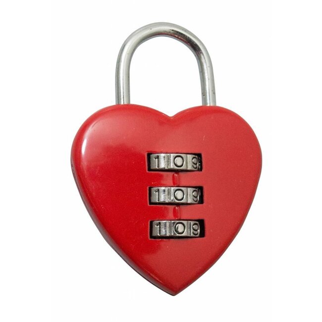 Stahlex Hartvormige cijferhangsloten - set van 10 - rood - 38 mm - romantisch en veilig