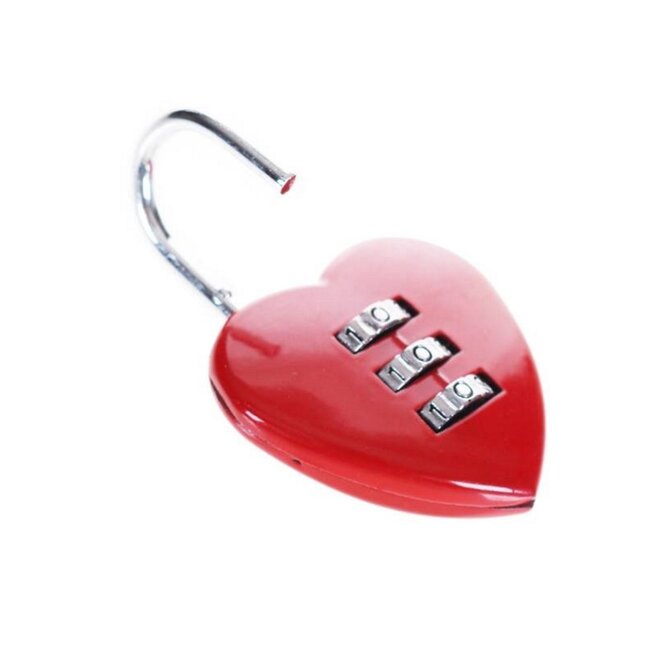 Stahlex Hartvormige cijferhangsloten - set van 10 - rood - 38 mm - romantisch en veilig