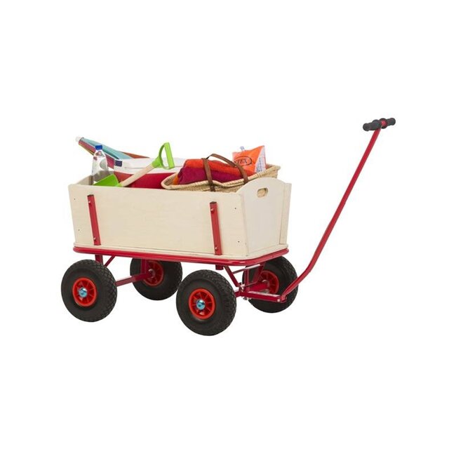 Benson Houten bolderkar - luchtbanden - 90x60x53 cm - draagvermogen 100 kg