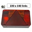 Benson Caravan achterlicht links - 5 functies - compleet met lampen en bevestigingsmateriaal - 220 x 140 mm - rood